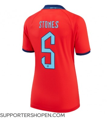 England John Stones #5 Borta Matchtröja Dam VM 2022 Kortärmad